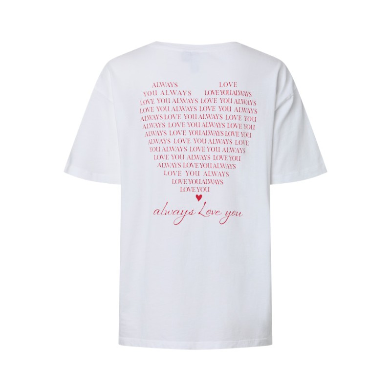 PIECES Sally kortærmet T-shirt - Bright White "LOVE"