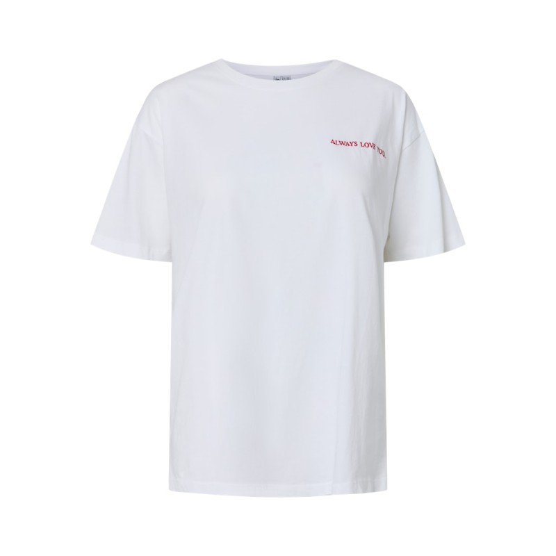 PIECES Sally kortærmet T-shirt - Bright White "LOVE"