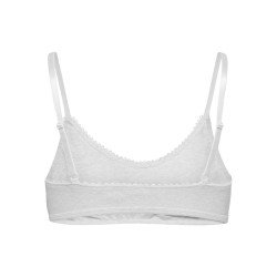 ONLY Carla pointelle scooped bralette - Light Grey Melange