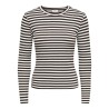 JDY Fransiska langærmet stribet rund hals bluse - Cloud Dancer COFFEE BEAN