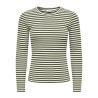 JDY Fransiska langærmet stribet rund hals bluse - Cloud Dancer DARK OLIVE