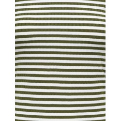 JDY Fransiska langærmet stribet rund hals bluse - Cloud Dancer DARK OLIVE