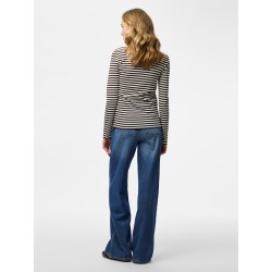 PIECES Laya langærmet bluse - Hot Fudge COCONUT MILK