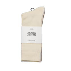 JACK & JONES Norrebro tennis  3-pak strømper - Antique White Feather Gray