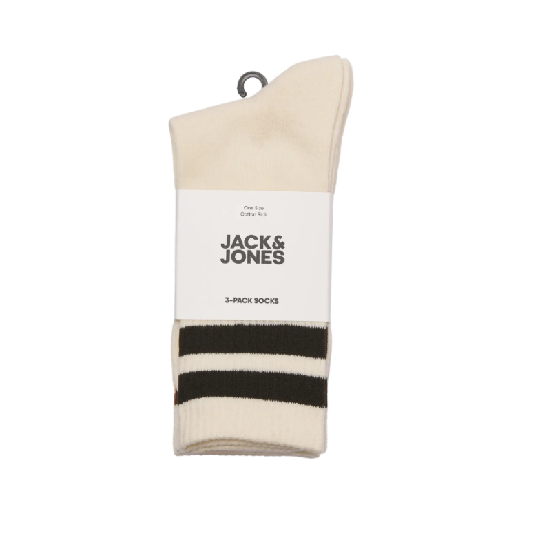 JACK & JONES Travis tennis 3-pak strømper - Buttercream