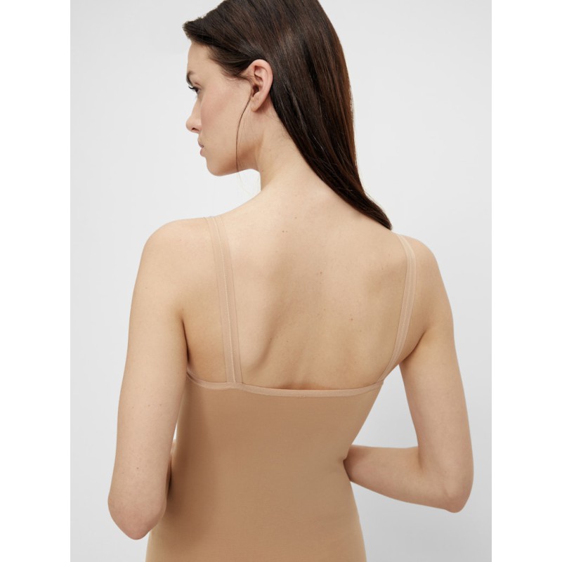 PIECES Ballroom lang singlet - Natur