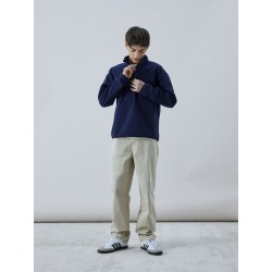LMTD Nooa langærmet half zip fleece overtrøje - Dark Sapphire