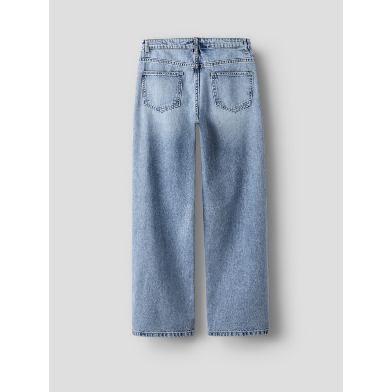 LMTD Bett brede mellem talje denim jeans - Light Blue Denim
