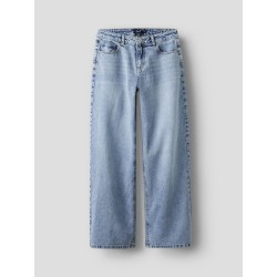 LMTD Bett brede mellem talje denim jeans - Light Blue Denim