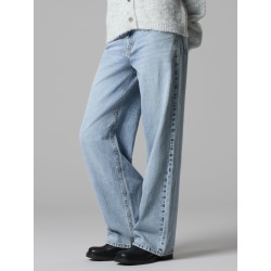 LMTD Bett brede mellem talje denim jeans - Light Blue Denim