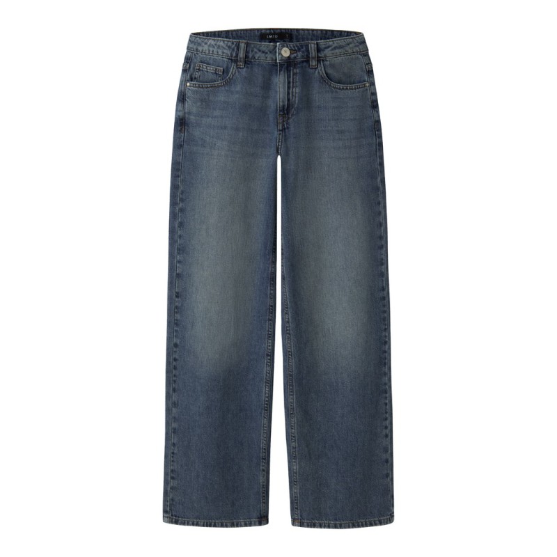 LMTD Bett brede mellem talje denim jeans - Vintage Dark Blue Denim