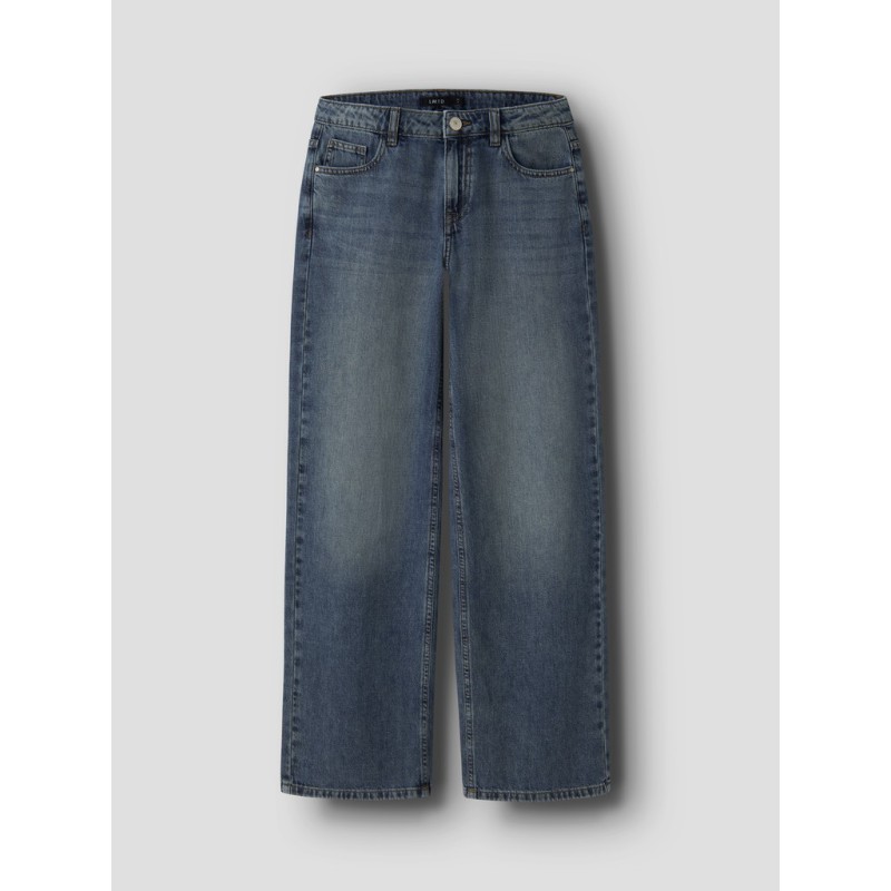 LMTD Bett brede mellem talje denim jeans - Vintage Dark Blue Denim