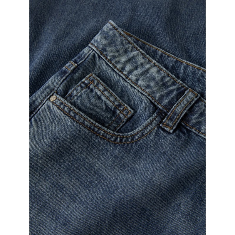 LMTD Bett brede mellem talje denim jeans - Vintage Dark Blue Denim