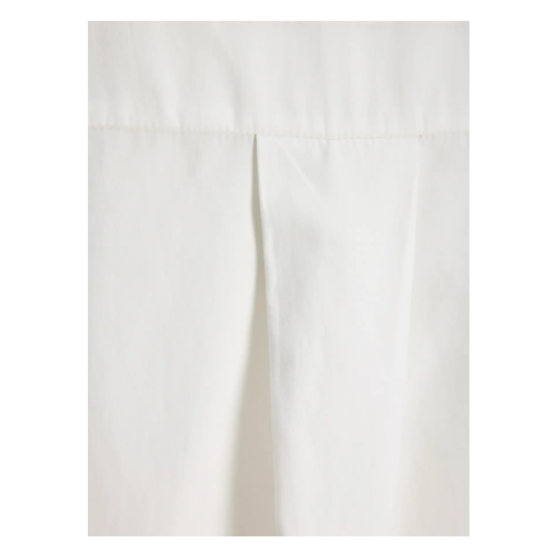 PIECES Caro poplin langærmet bluse - Blanc de Blanc