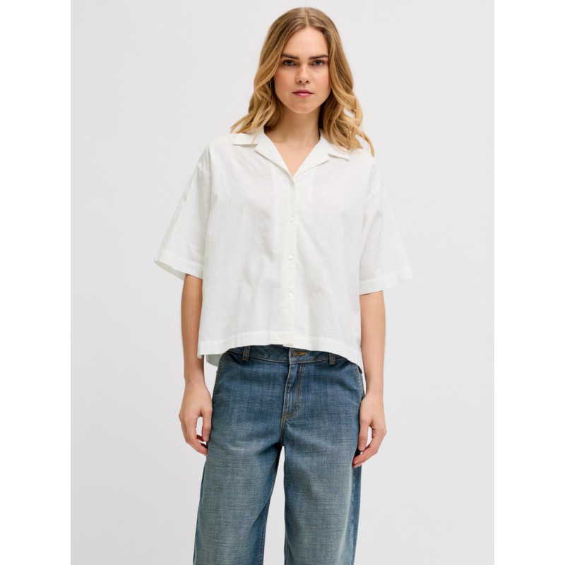 JJXX Alia struktureret 3/4 relaxed skjorte - Blanc de Blanc