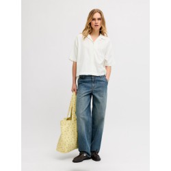 JJXX Alia struktureret 3/4 relaxed skjorte - Blanc de Blanc