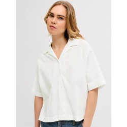 JJXX Alia struktureret 3/4 relaxed skjorte - Blanc de Blanc