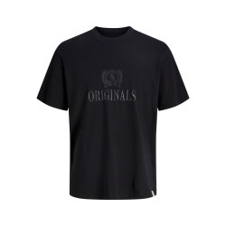 JACK & HONES Frederiksberg monogram kortærmet t-shirt - Sort