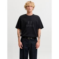 JACK & HONES Frederiksberg monogram kortærmet t-shirt - Sort