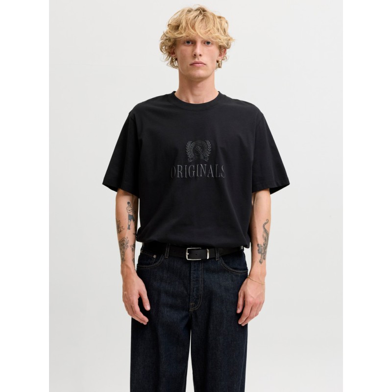 JACK & HONES Frederiksberg monogram kortærmet t-shirt - Sort