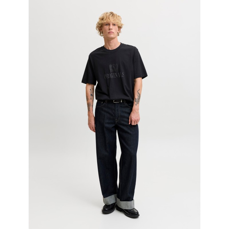 JACK & HONES Frederiksberg monogram kortærmet t-shirt - Sort