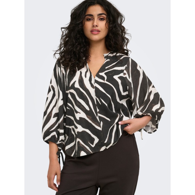 ONLY CARMAKOMA Carrie 3/4 snøre top - Birch