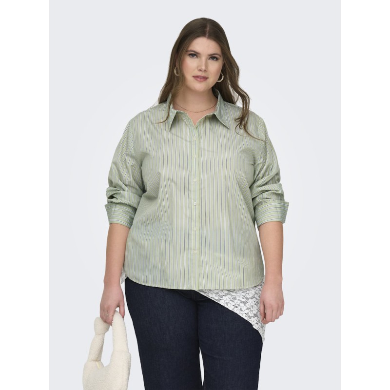 ONLY CARMAKOMA Oregon Alva langærmet skjorte - Celadon Green