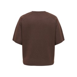 ONLY CARMAKOMA Loyal 2/4 rund hals pullover - Chocolate Torte