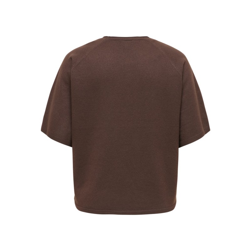 ONLY CARMAKOMA Loyal 2/4 rund hals pullover - Chocolate Torte