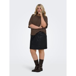 ONLY CARMAKOMA Loyal 2/4 rund hals pullover - Chocolate Torte