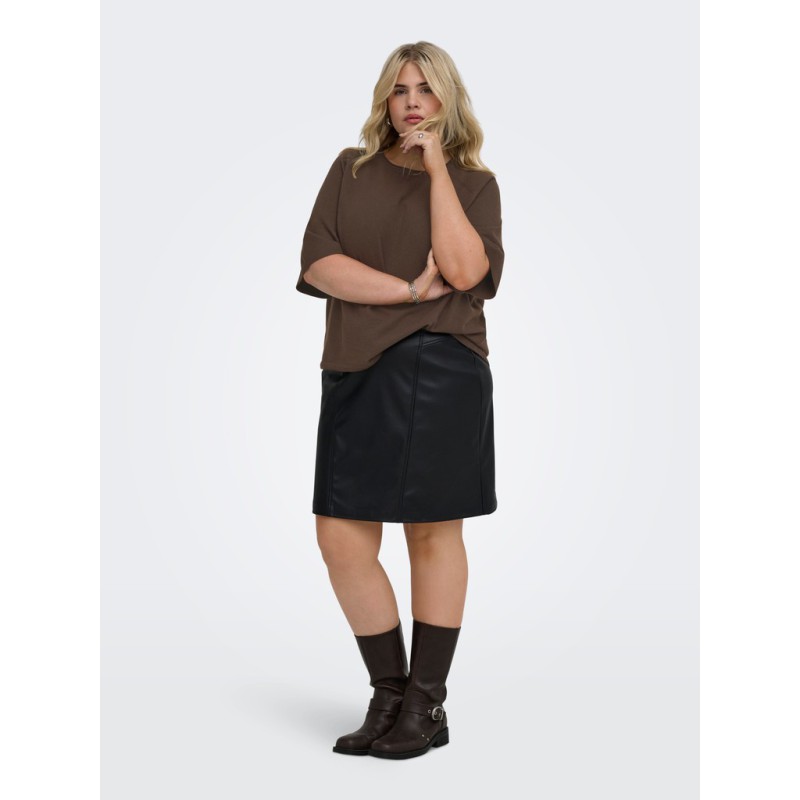 ONLY CARMAKOMA Loyal 2/4 rund hals pullover - Chocolate Torte