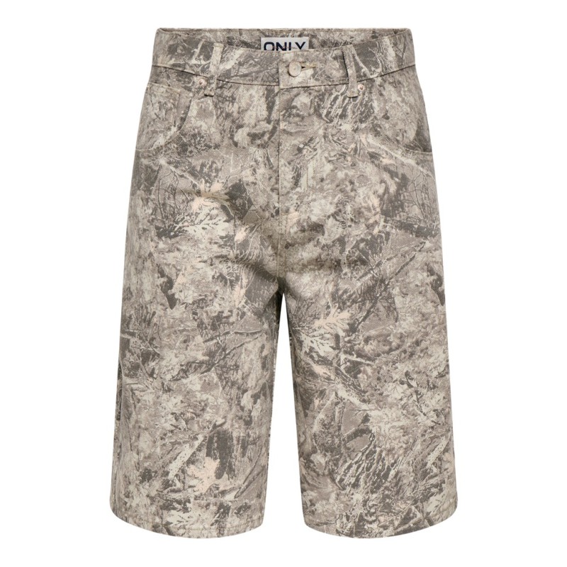 ONLY Banu højtaljet camoflage bermuda shorts - Smokey Olive