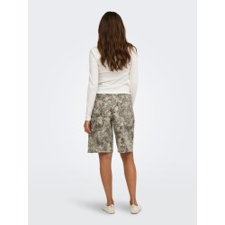 ONLY Banu højtaljet camoflage bermuda shorts - Smokey Olive