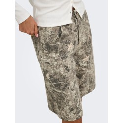 ONLY Banu højtaljet camoflage bermuda shorts - Smokey Olive