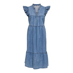 ONLY Shania flæse midi denim kjole - Medium Blue Denim