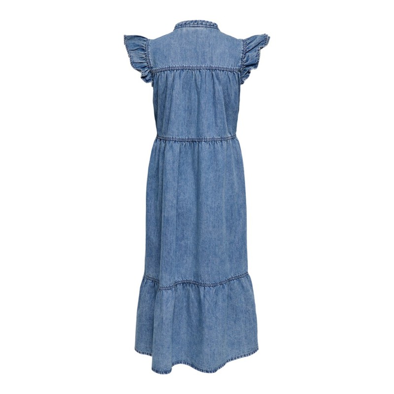 ONLY Shania flæse midi denim kjole - Medium Blue Denim