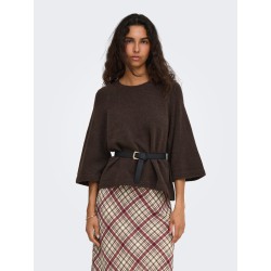 ONLY Simoni 3/4 strik pullover - Coffee Bean