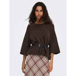 ONLY Simoni 3/4 strik pullover - Coffee Bean
