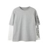 NAME IT KIDS Lauge langærmet relaxed top - Grey Melange