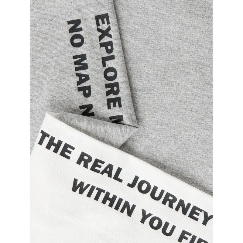 NAME IT KIDS Lauge langærmet relaxed top - Grey Melange