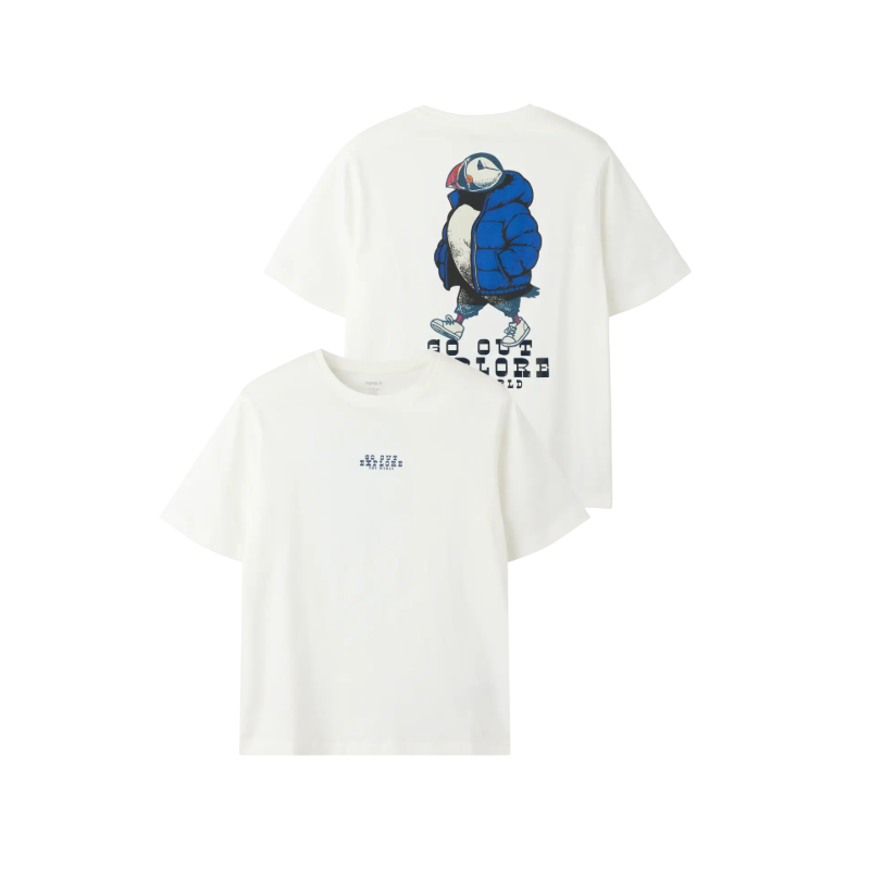 NAME IT KIDS Logan kortærmet t-shirt - Cloud Dancer