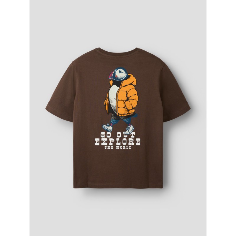 NAME IT KIDS Logan kortærmet t-shirt - Chocolate Brown
