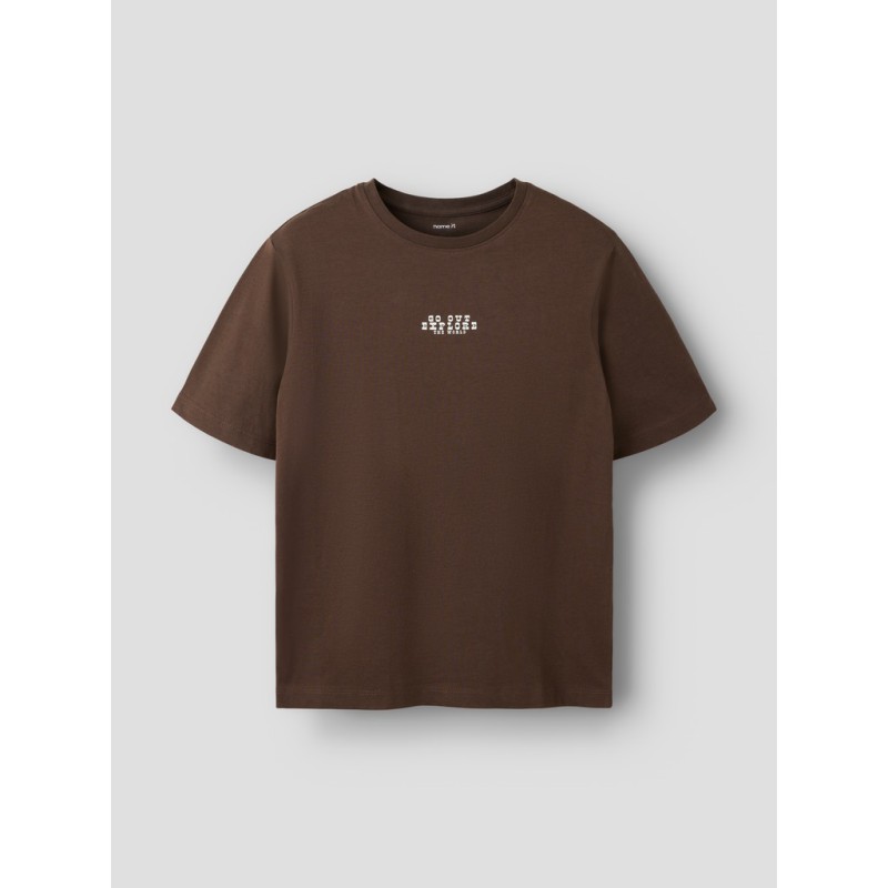 NAME IT KIDS Logan kortærmet t-shirt - Chocolate Brown