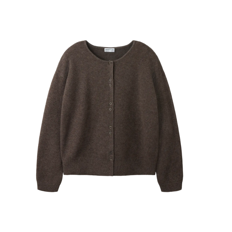 NAME IT KIDS lemina langærmet cardigan - Chocolate Brown
