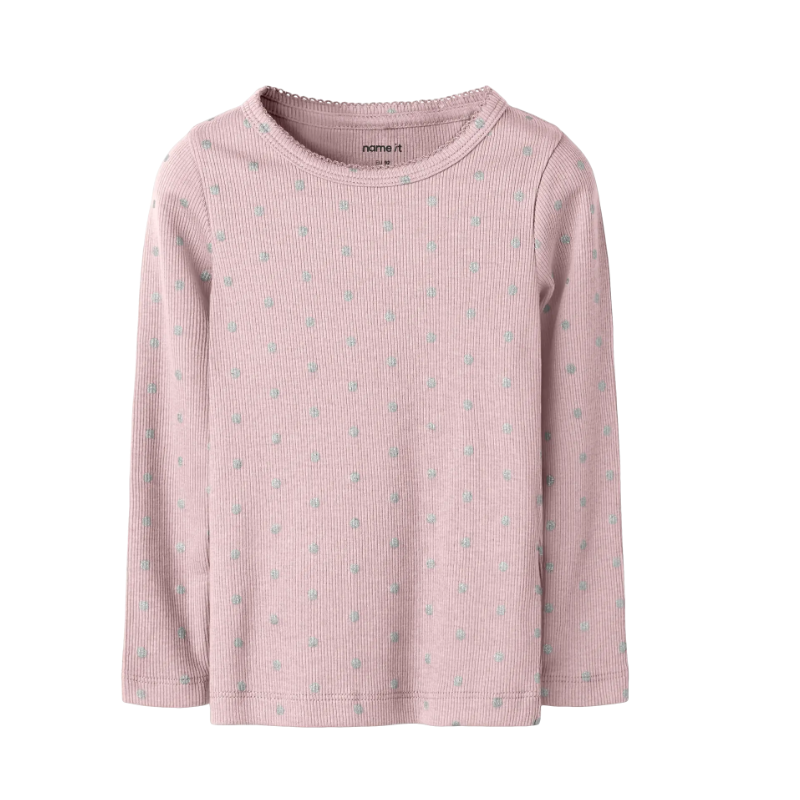 NAME IT Mini Lona langærmet x-slim top - Violet Ice