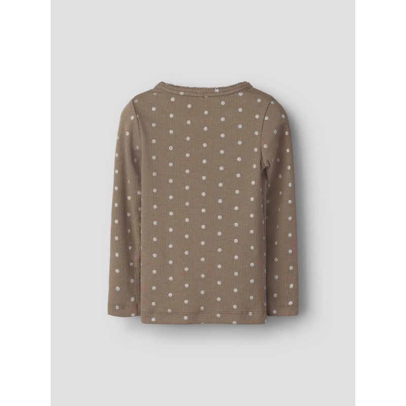 NAME IT Mini Lona langærmet x-slim top - Taupe Gray