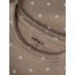 NAME IT Mini Lona langærmet x-slim top - Taupe Gray