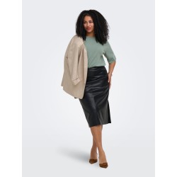 ONLY CARMAKOMA Loyal 2/4 rund hals pullover -Chinois Green