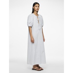 PIECES Cholly 2/4 ærme maxi binde kjole - Faded denim