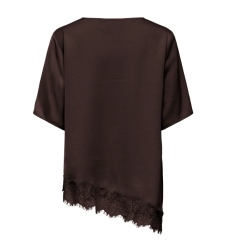 JDY Urba kortærmet asymmetrisk t-shirt - Chocolate Torte
